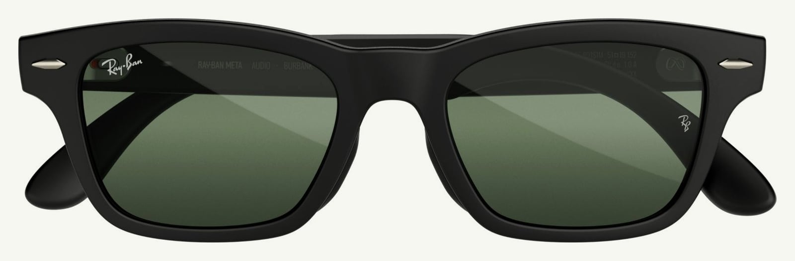 Ray-Ban Meta Audio Burbank in mat zwart met groene glazen